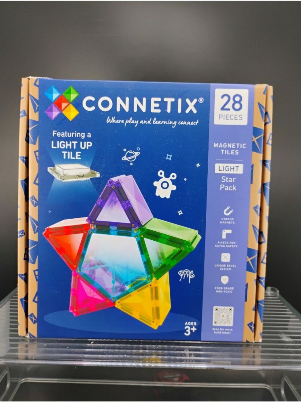Connetix Magnetic Tiles Light Star 28-Piece Set Ages 3+